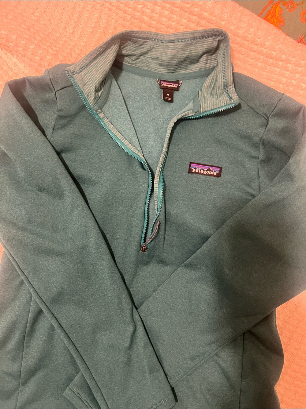 Patagonia Women's Teal Half-Zip Teddy Fleece Pullover